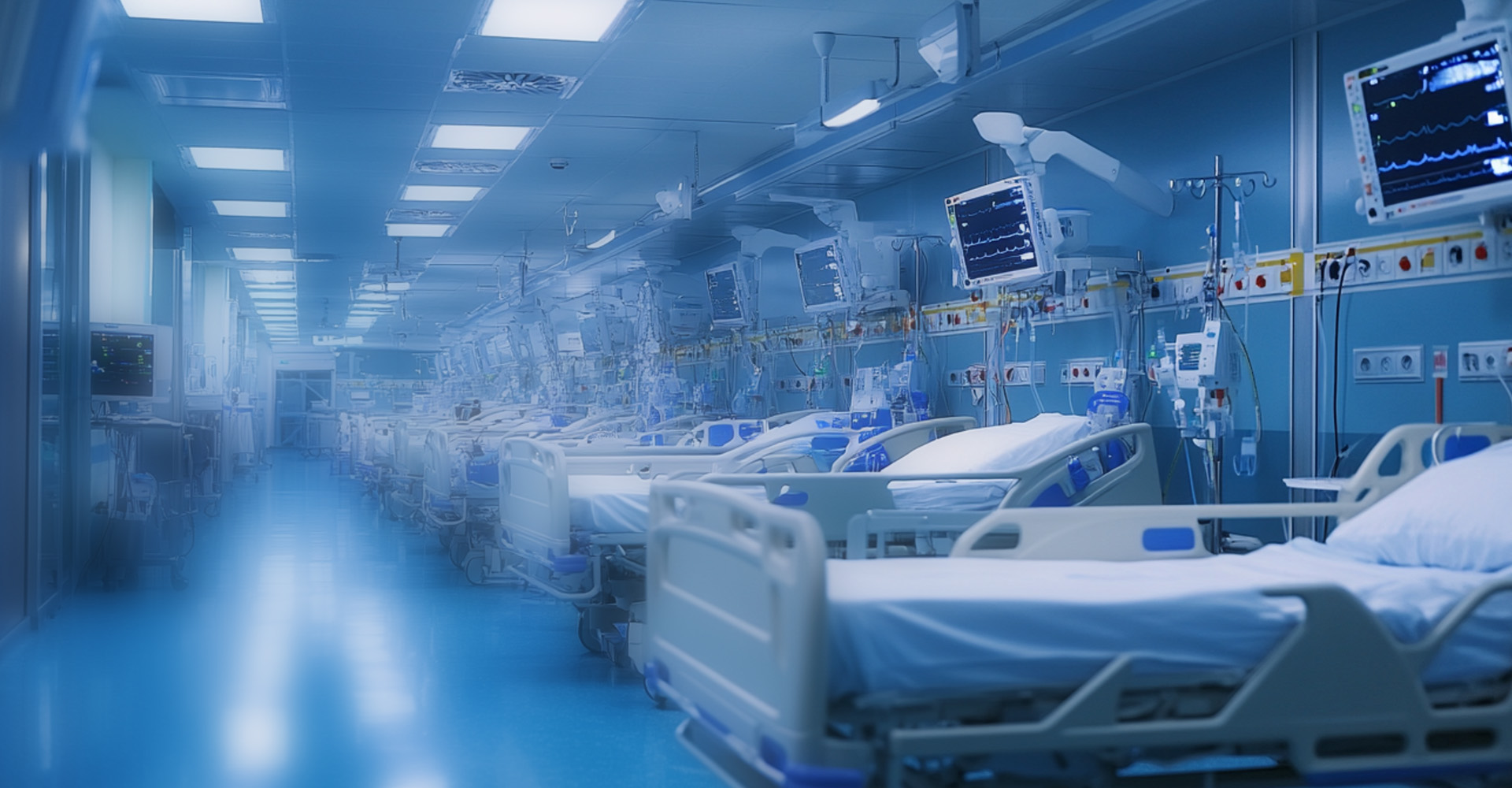 Operação hospitalar com equipe médica e tecnologia